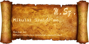 Mikulai Szalóme névjegykártya